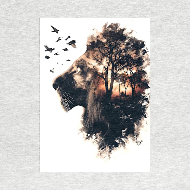 Lion Double Exposure by Durro